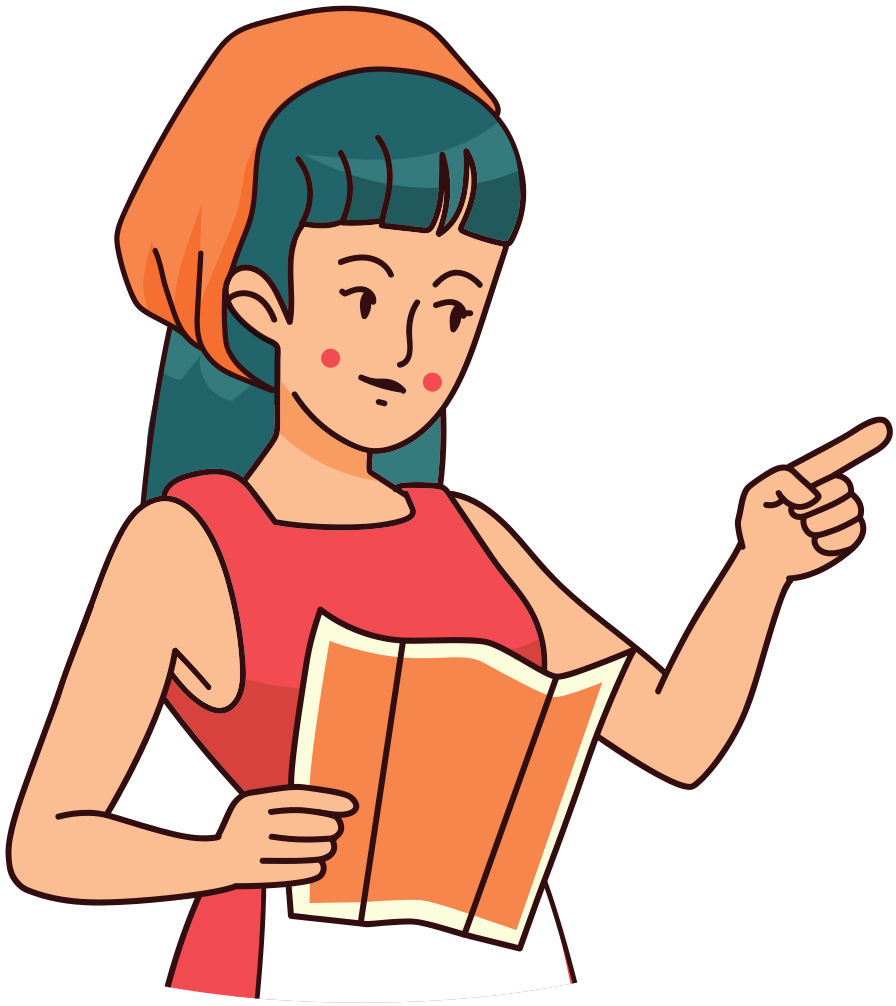 La Niña Palenciana, con un mapa en la mano, señala el camino
